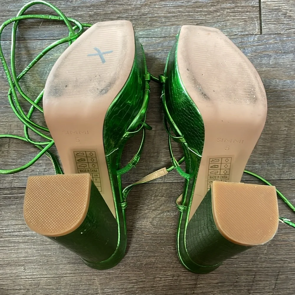 Simmi London lace up Platform block Heels